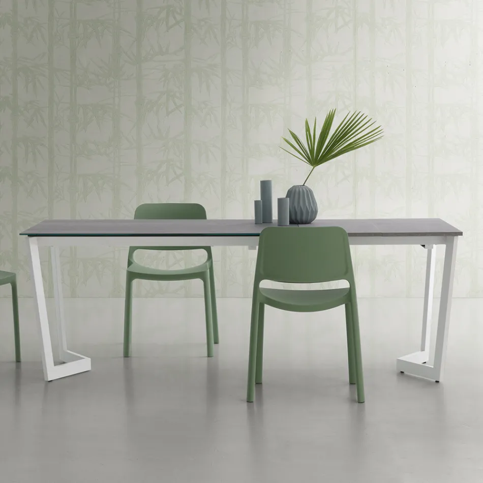 طاولة قابلة للتمديد حتى 238 سم مع سطح من اللامنام، صنع في إيطاليا - بابليتو Viadurini