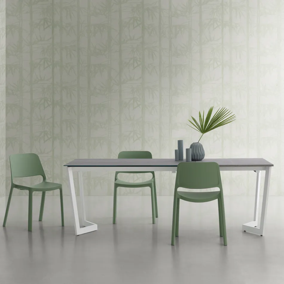 طاولة قابلة للتمديد حتى 238 سم مع سطح من اللامنام، صنع في إيطاليا - بابليتو Viadurini