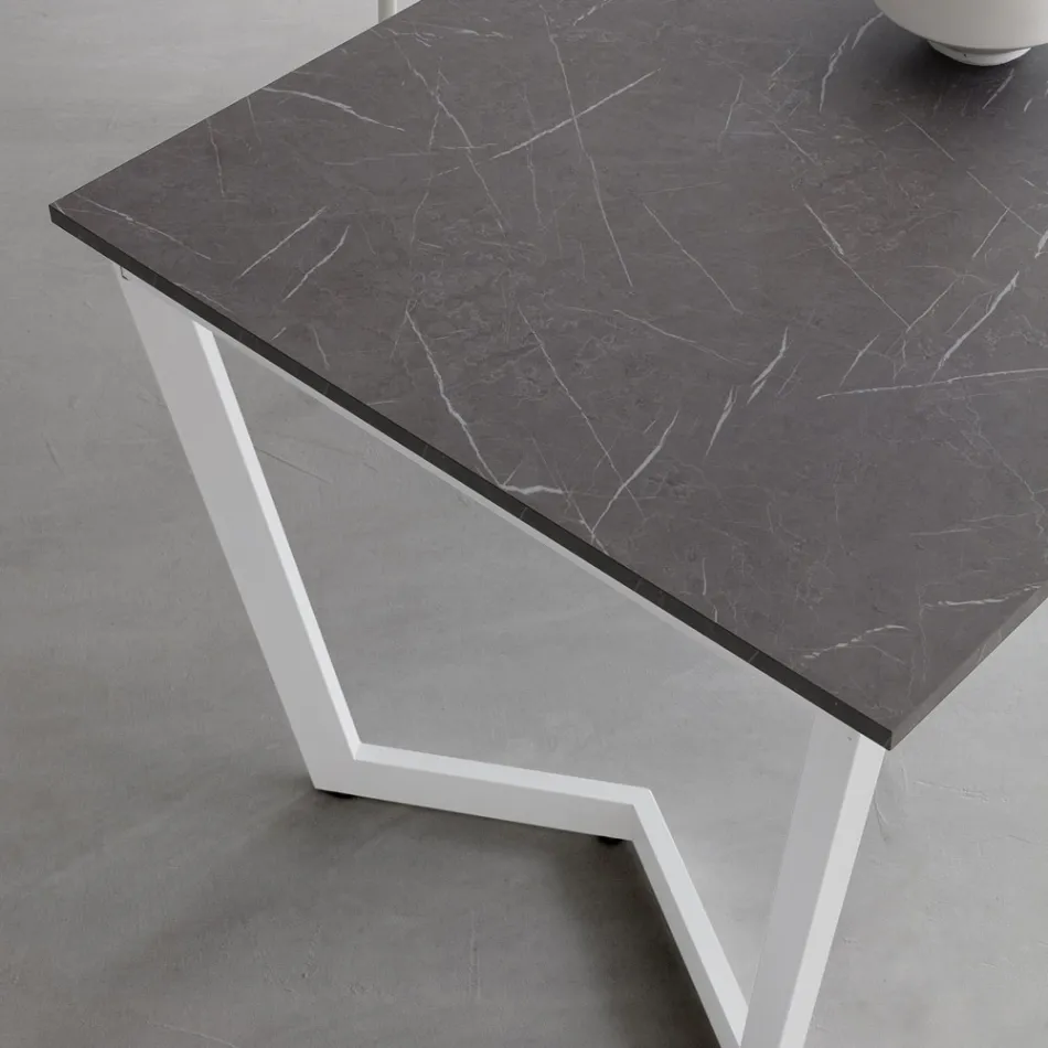 طاولة قابلة للتمديد حتى 238 سم مصنوعة من المعدن واللوح الخشبي عالي الجودة، صنع في إيطاليا - بابليتو Viadurini