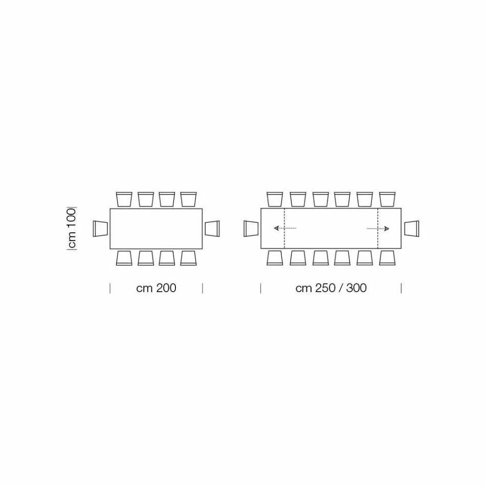 طاولة قابلة للتمديد حتى 300 سم مصنوعة من الخشب الإيطالي المقشر - إيزيلينو Viadurini