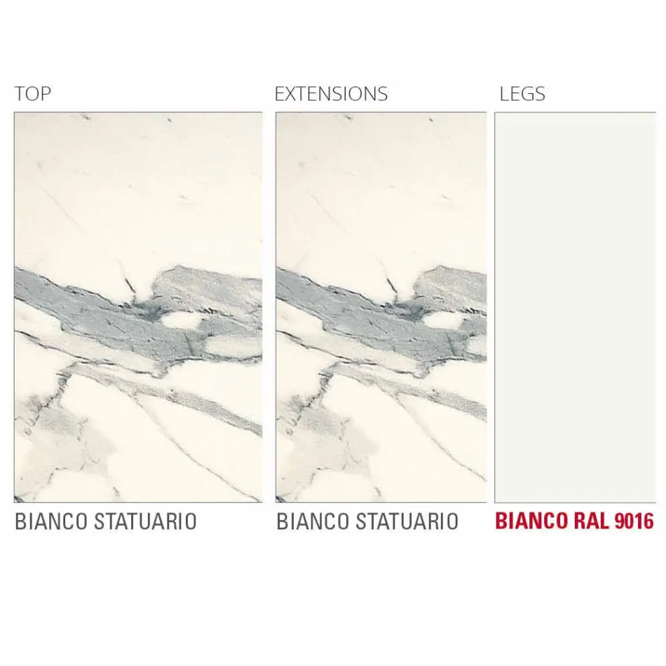 طاولة قابلة للتمديد حتى 238 سم من الصفائح المعدنية والخشبية، صنع في إيطاليا - ريميجيو Viadurini
