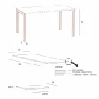 طاولة قابلة للتمديد حتى 238 سم من الصفائح المعدنية والخشبية، صنع في إيطاليا - ريميجيو Viadurini