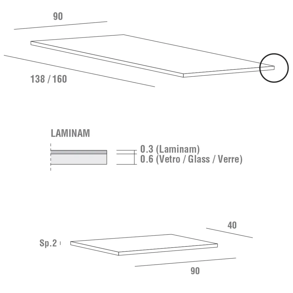طاولة قابلة للتمديد حتى 240 سم مع سطح من مادة لامينام صنع في إيطاليا - مالطي Viadurini