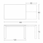 طاولة قابلة للتمديد حتى 250 سم مع سطح زجاجي صنع في إيطاليا - بيتاجورا Viadurini
