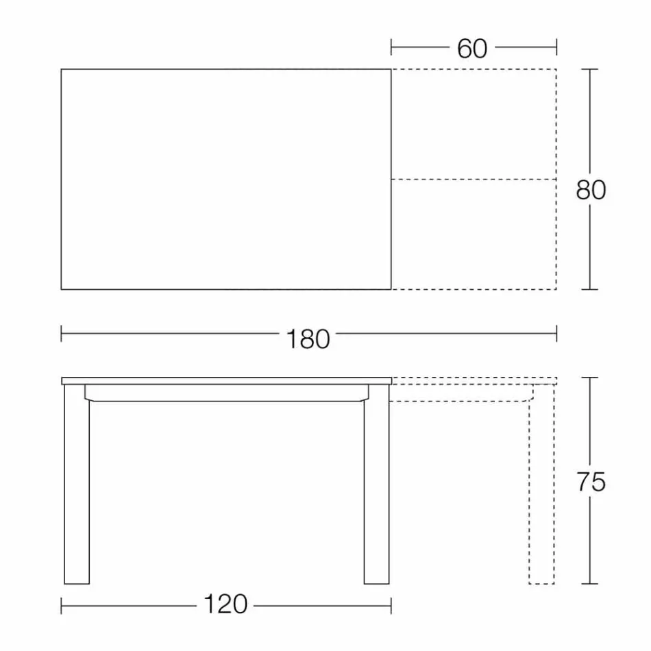 طاولة قابلة للتمديد حتى 250 سم مع سطح زجاجي صنع في إيطاليا - بيتاجورا Viadurini