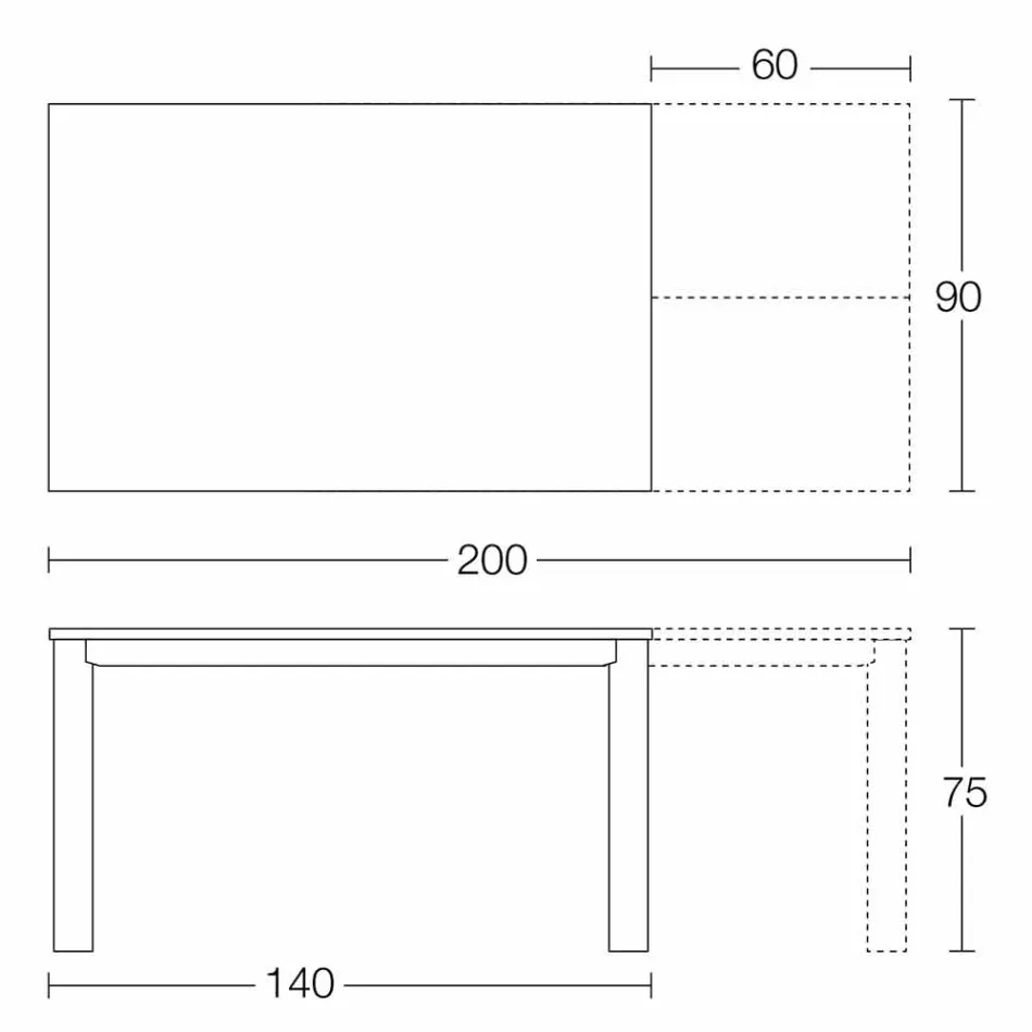 طاولة قابلة للتمديد حتى 250 سم مع سطح زجاجي صنع في إيطاليا - بيتاجورا Viadurini