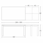 طاولة قابلة للتمديد حتى 250 سم مع سطح زجاجي صنع في إيطاليا - بيتاجورا Viadurini