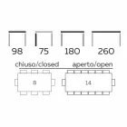 طاولة قابلة للتمديد حتى 260 سم من الفخار والرخام والخشب، صنع في إيطاليا - ماليتا Viadurini