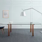 طاولة قابلة للتمديد حتى 280 سم من الزجاج الشفاف صنع في إيطاليا - سوبوت Viadurini