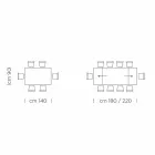طاولة قابلة للتمديد حتى 300 سم مصنوعة من فينيكس والفولاذ في إيطاليا - سيتيميو Viadurini