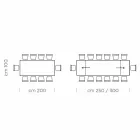 طاولة قابلة للتمديد حتى 300 سم مصنوعة من فينيكس والفولاذ في إيطاليا - سيتيميو Viadurini