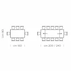 طاولة قابلة للتمديد حتى 300 سم مصنوعة من الخشب والفولاذ في إيطاليا - سيتيميو Viadurini