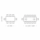 طاولة قابلة للتمديد حتى 300 سم مصنوعة من الخشب والفولاذ في إيطاليا - سيتيميو Viadurini