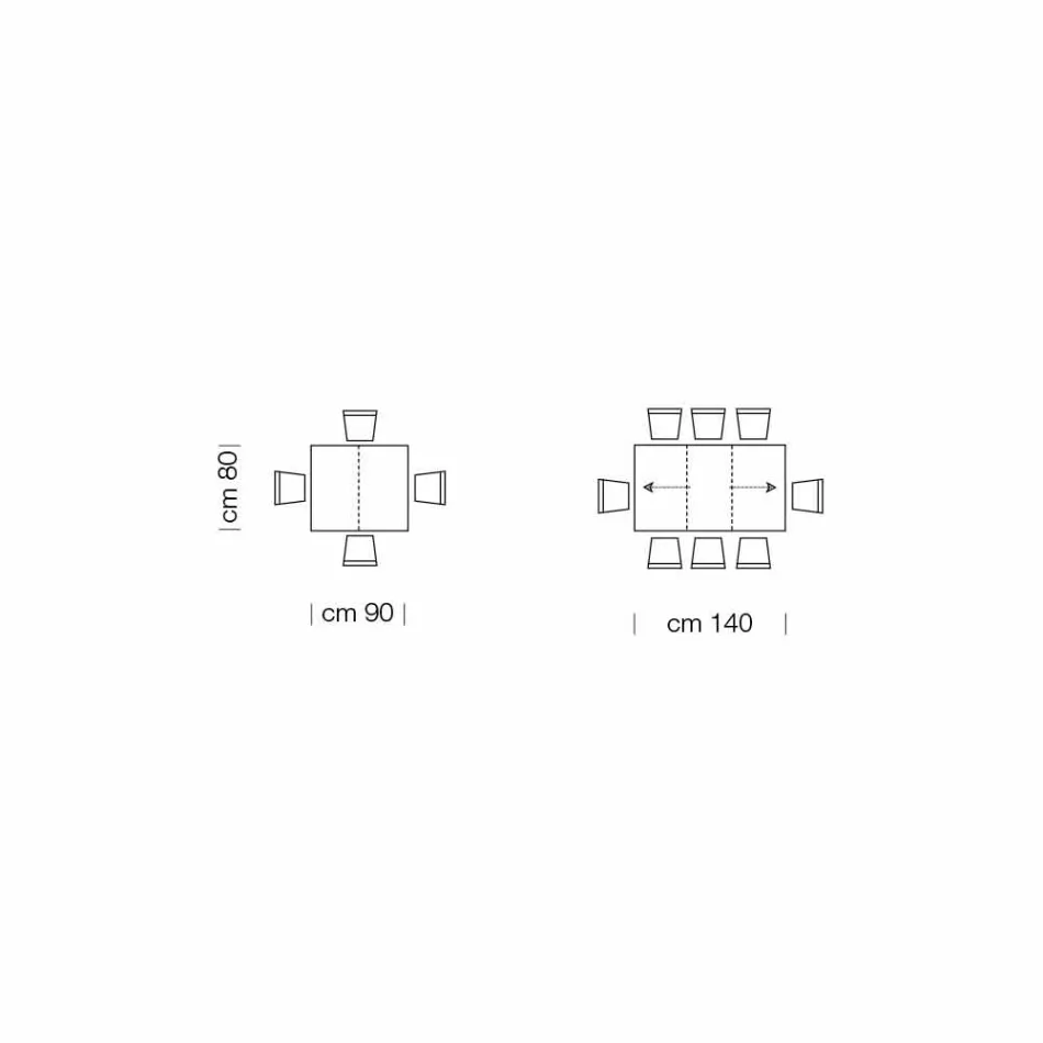 طاولة قابلة للتمديد حتى 470 سم مصنوعة من الخشب الإيطالي المقشر - Gordito Viadurini
