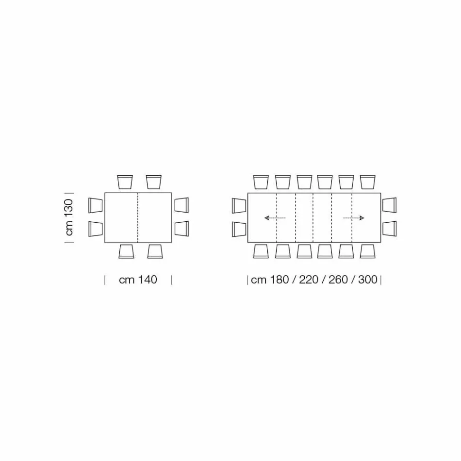طاولة قابلة للتمديد حتى 470 سم مصنوعة من الخشب الإيطالي المقشر - Gordito Viadurini