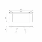 طاولة قابلة للتمديد من خشب البلوط وغطاء معدني أسود من ترافيس Viadurini