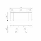 طاولة قابلة للتمديد من خشب البلوط وغطاء معدني أسود من ترافيس Viadurini