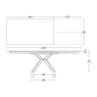 طاولة قابلة للتمديد من السيراميك الأسود المصقول من كالاكاتا - باليا Viadurini