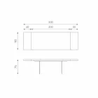 طاولة قابلة للتمديد من خشب البلوط مع أرجل من زجاج نيكو Viadurini