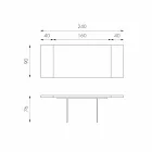 طاولة قابلة للتمديد من خشب البلوط مع أرجل من زجاج نيكو Viadurini