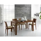 طاولة قابلة للتمديد من خشب الدردار مع أشرطة جانبية من خشب الدردار - كيتلا Viadurini