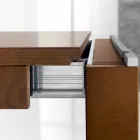 طاولة قابلة للتمديد من خشب الدردار مع أشرطة جانبية من خشب الدردار - كيتلا Viadurini