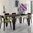 طاولة قابلة للتمديد من خشب الدردار مع أشرطة جانبية مطلية باللون الرمادي - كيتلا Viadurini