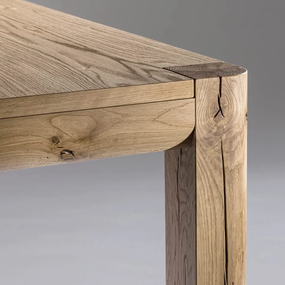 طاولة قابلة للتمديد مصنوعة من الخشب الرقائقي وأرجل مربعة، صنع في إيطاليا - ريليان Viadurini