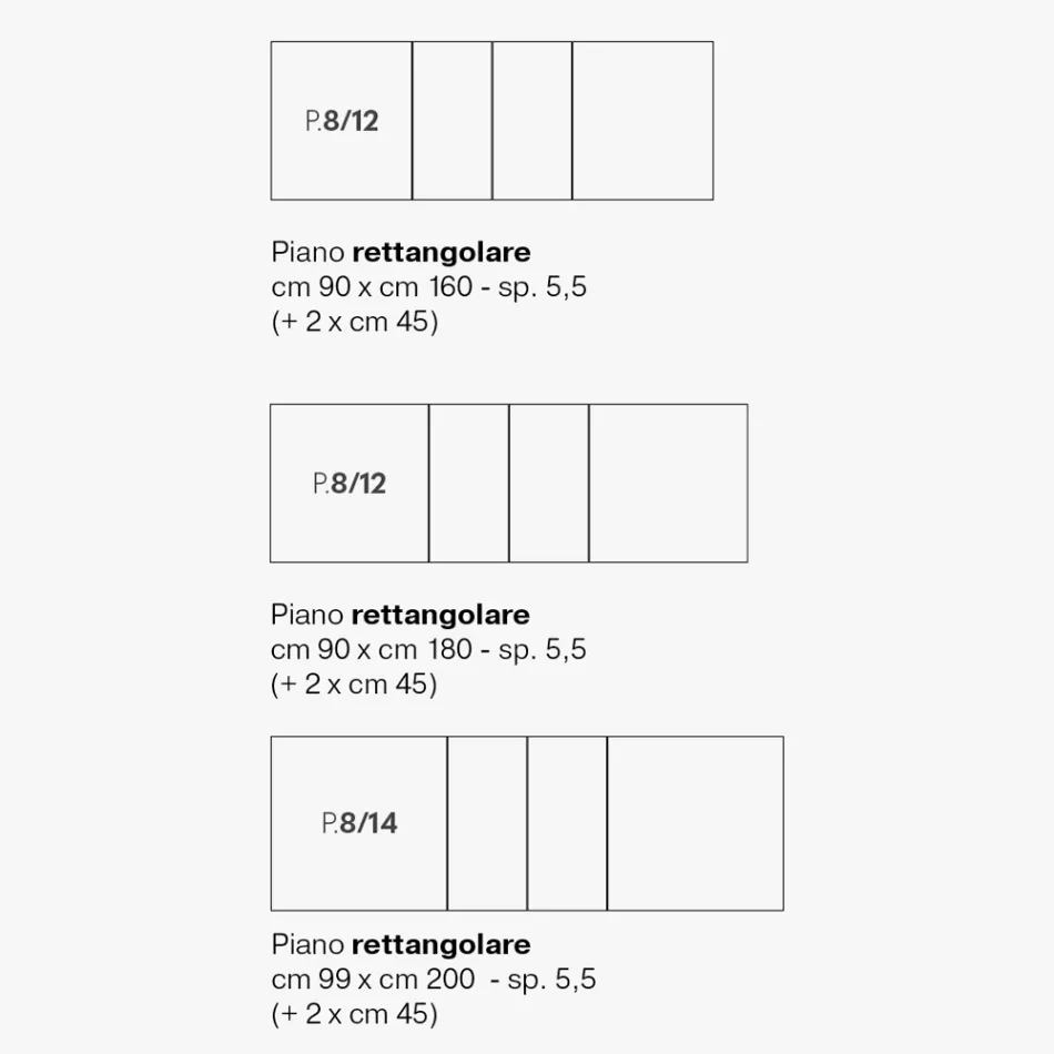 طاولة ميلامين قابلة للتمديد بلمستين مختلفتين، صنعت في إيطاليا - تكنا Viadurini