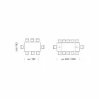 طاولة حديثة قابلة للتمديد تتسع لـ ١٤ شخصًا بسطح من الخشب الرقائقي، صنعت في إيطاليا - إيزيلينو Viadurini