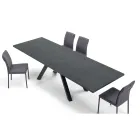 طاولة عصرية قابلة للتمديد بسطح خشبي مغلف، صنع في إيطاليا – سيتيميو Viadurini