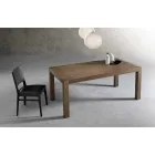 طاولة حديثة قابلة للتمديد مصنوعة من خشب الدردار، صنعت في إيطاليا من قبل شركة Parre Viadurini