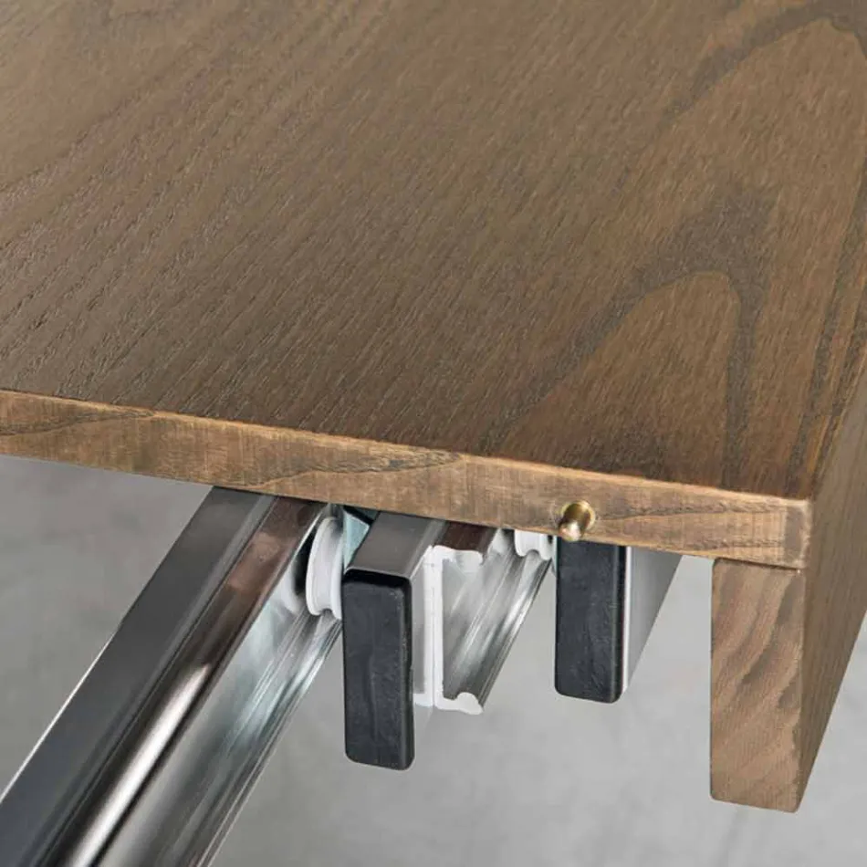 طاولة حديثة قابلة للتمديد مصنوعة من خشب الدردار، صنعت في إيطاليا من قبل شركة Parre Viadurini