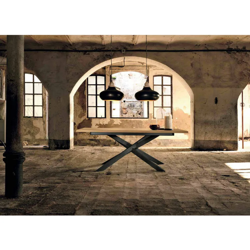 طاولة حديثة قابلة للتمديد من خشب البلوط، صنع في إيطاليا - أونسينو Viadurini