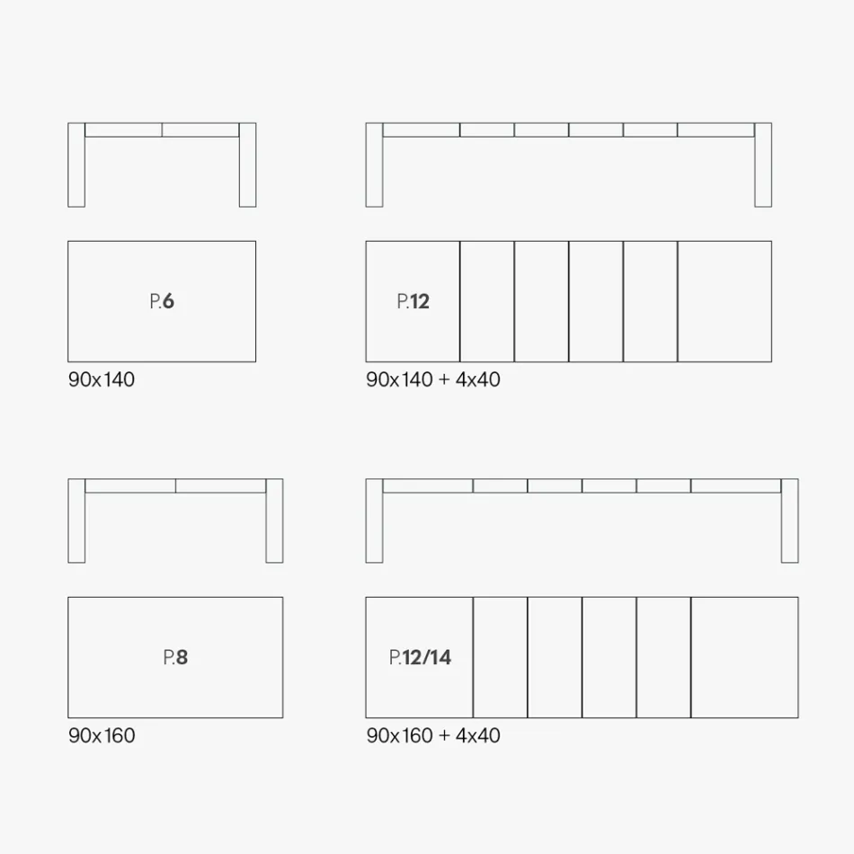 طاولة قابلة للتمديد مصنوعة من الميلامين القابل للطي صنع في إيطاليا - أوكي Viadurini
