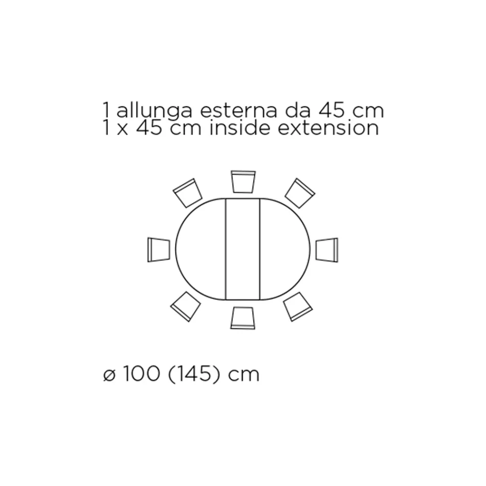 طاولة معيشة مستديرة قابلة للتمديد مصنوعة من صفائح معدنية، مصنوعة في إيطاليا - دولارات Viadurini