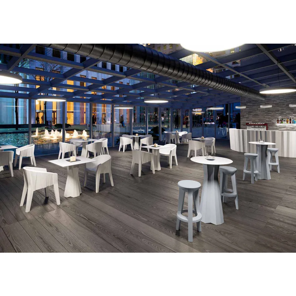 طاولة مرتفعة بسطح من Hpl وقاعدة من البولي إيثيلين، صنع في إيطاليا - تينوتشيا Viadurini