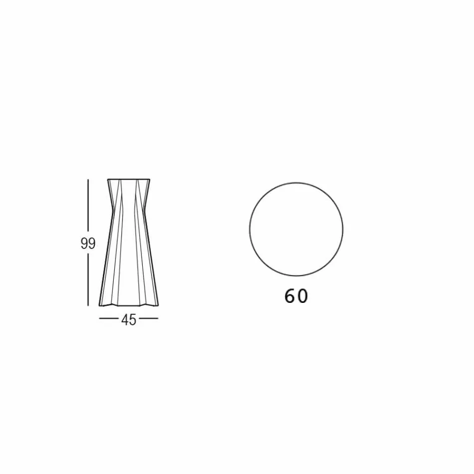 طاولة من البولي إيثيلين العالي الجودة مع سطح دائري من Hpl، صنع في إيطاليا - تينوتشيا Viadurini