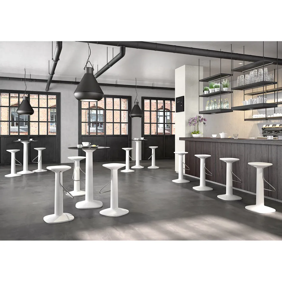 طاولة مستديرة عالية من البولي إيثيلين مع سطح HPL صنع في إيطاليا - بيتو Viadurini