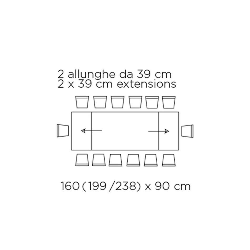 طاولة مع ملحقات مدمجة وقاعدة من فولاذ المنك، صنع في إيطاليا - دالماتيان Viadurini