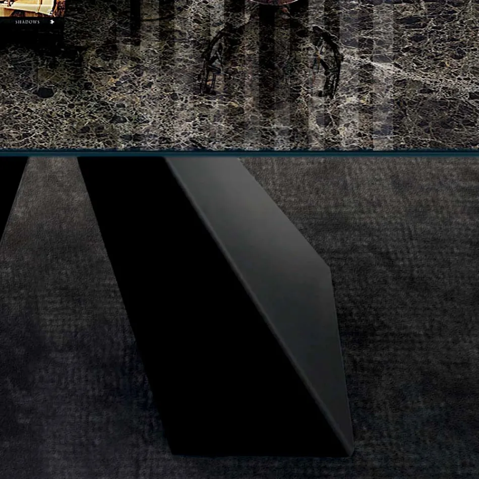 طاولة مع ملحقات مدمجة من السيراميك والفولاذ، صنع في إيطاليا - دالماتا Viadurini