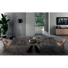 طاولة مع ملحقات مدمجة من السيراميك والفولاذ، صنع في إيطاليا - دالماتا Viadurini