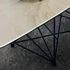 طاولة ذات سطح سيراميكي على شكل برميل وقاعدة فولاذية صنع في إيطاليا - إيزيلينو Viadurini