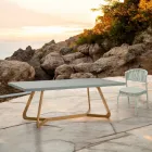 طاولة ذات سطح Okumè مع لمسة نهائية من Microcement صنع في إيطاليا - بلوزة Viadurini