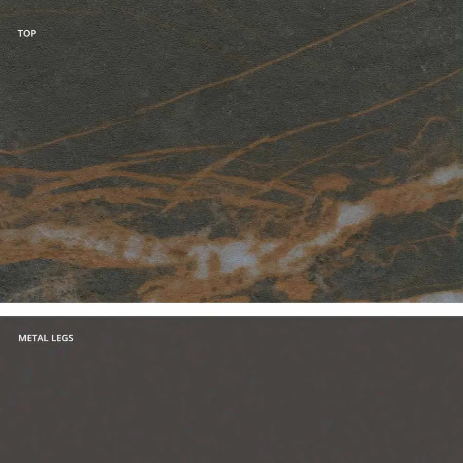 طاولة ذات سطح مصنوع في إيطاليا من السيراميك الزجاجي الحديث، ميتيا Viadurini