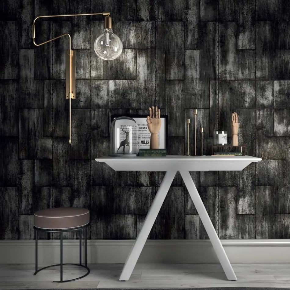 طاولة كونسول قابلة للتمديد حتى 325 سم مصنوعة في إيطاليا من الخشب المصفح - دالماتيان Viadurini