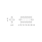 طاولة كونسول قابلة للتمديد حتى 325 سم مصنوعة في إيطاليا من الخشب المصفح - دالماتيان Viadurini