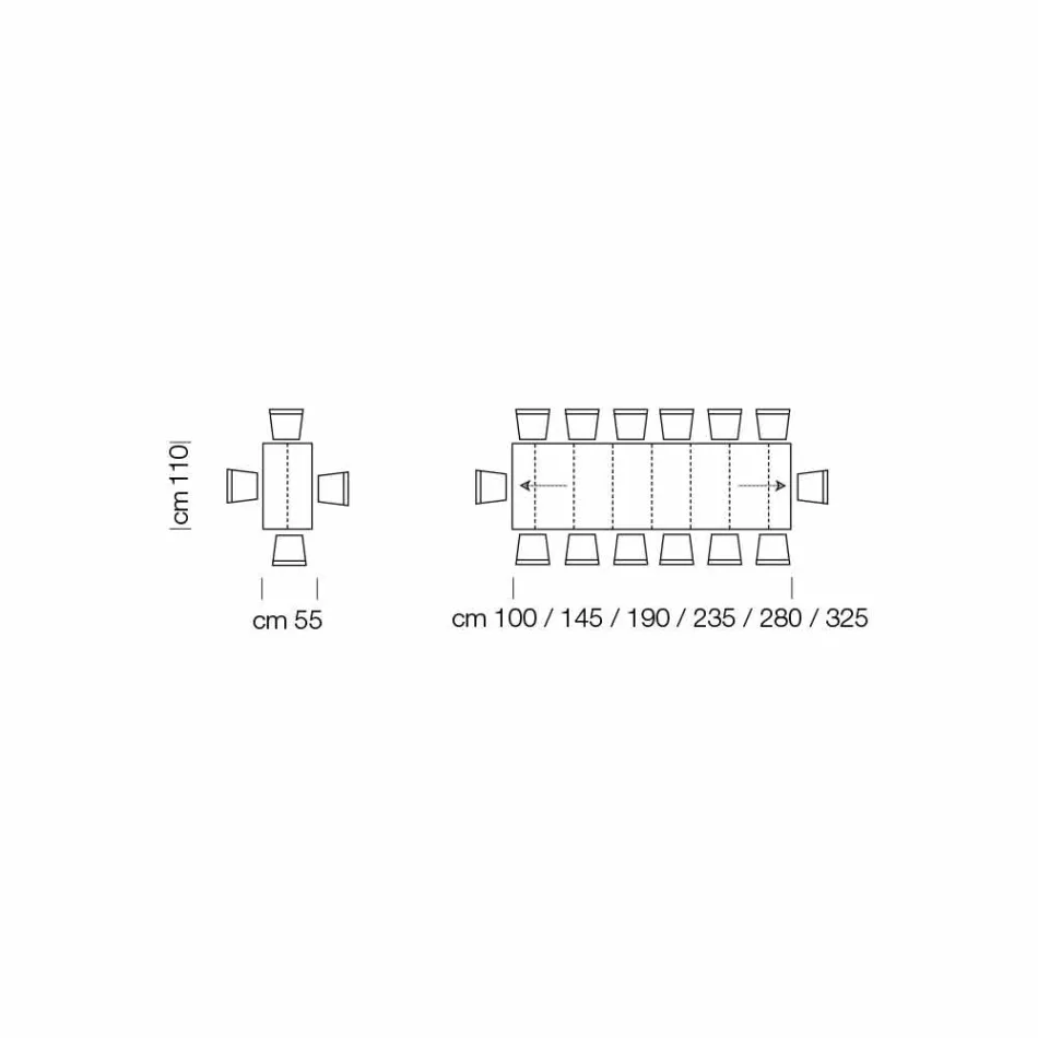 طاولة كونسول قابلة للتمديد حتى 325 سم من الميلامين صنع في إيطاليا - سيتيميو Viadurini