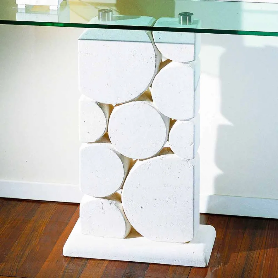 طاولة هوسيوس المعاصرة المصنوعة من الحجر والكريستال Viadurini