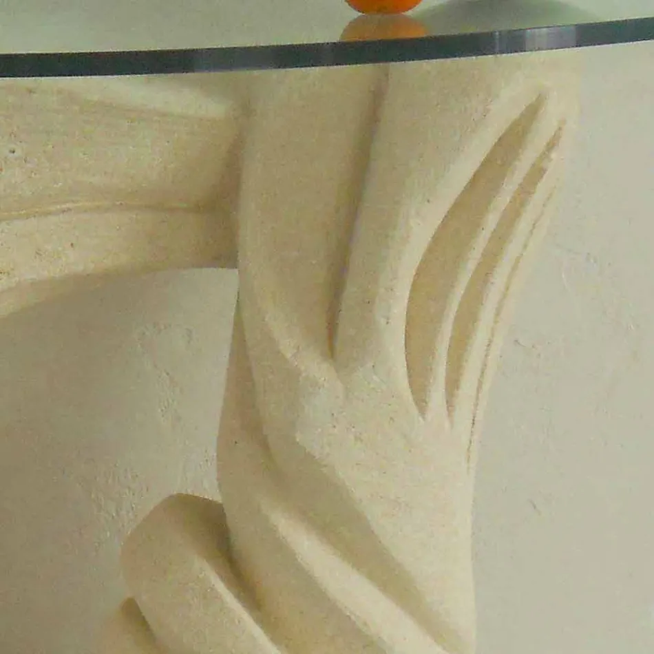 طاولة كونسول مصممة من حجر إيميرا ديزاين والكريستال Viadurini